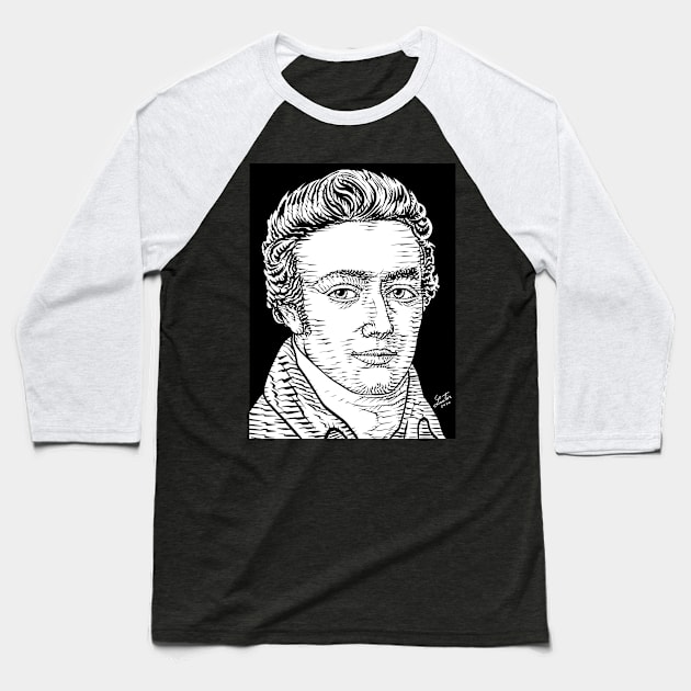 SAMUEL TAYLOR COLERIDGE ink portrait Baseball T-Shirt by lautir